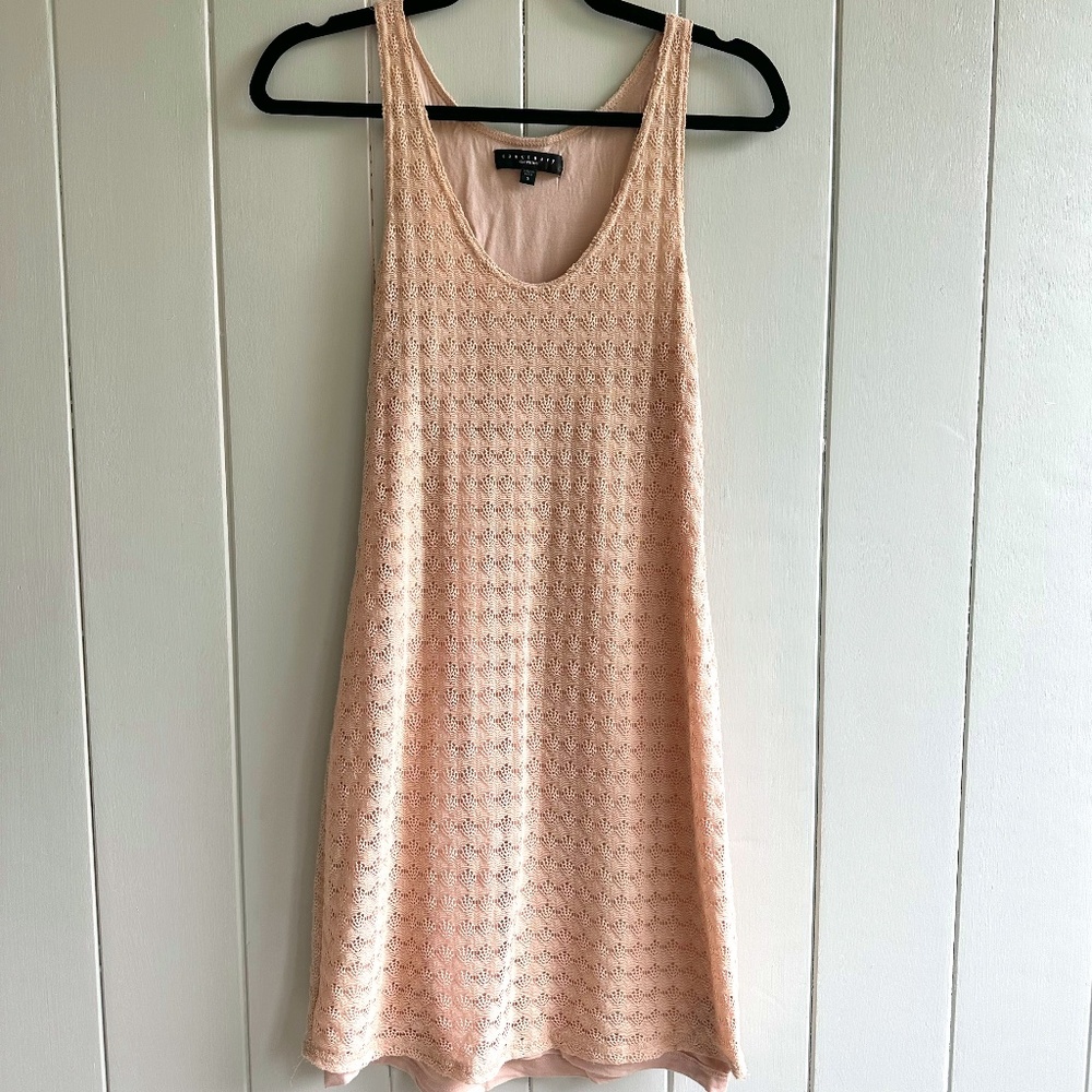 Sanctuary Peach Crochet Tank Dress